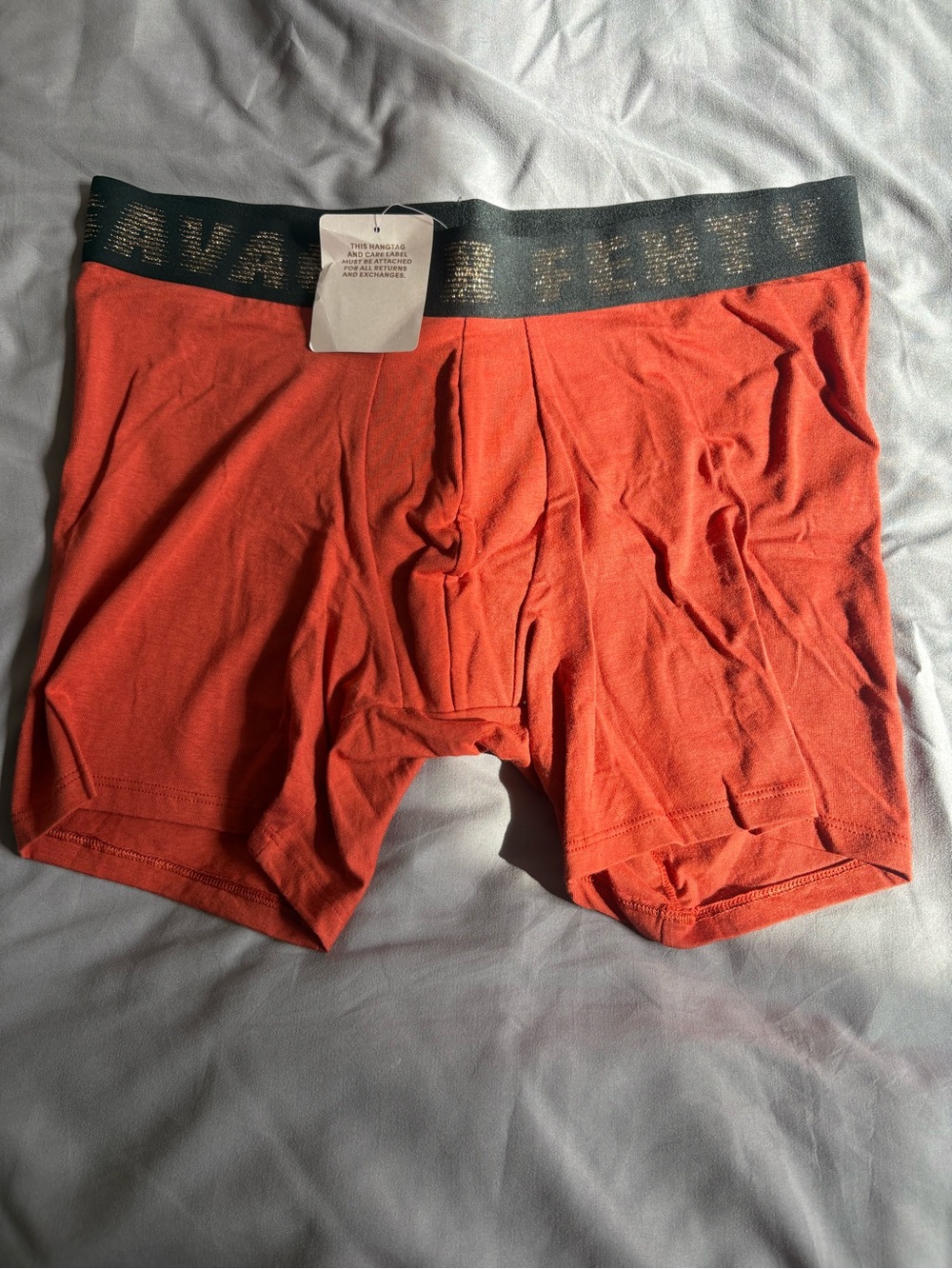 SAVAGE X FENTY Men's Orange Stretch Boxer Briefs with Logo Waistband